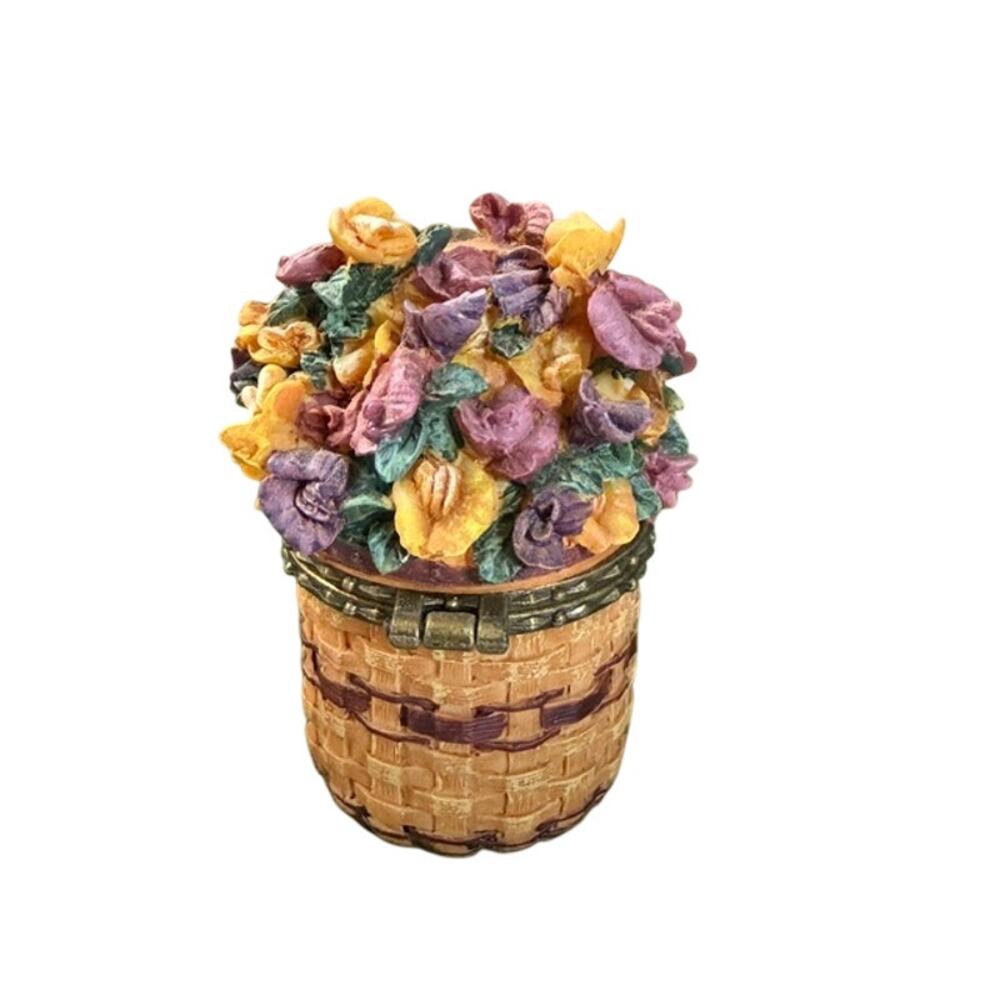 Longaberger Boyds Bear May Series SWEET PEA Basket Trinket Treasure Box - Picture 4 of 9